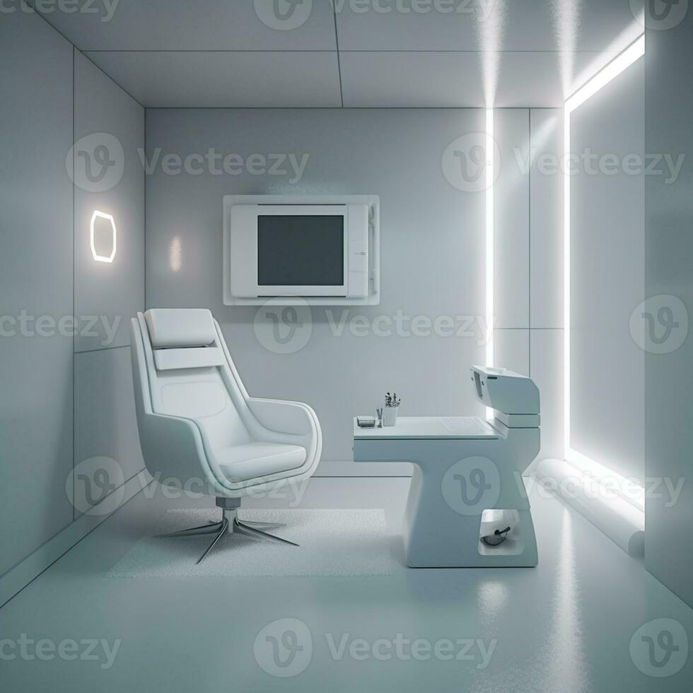 AI Generative futurism Room With a Copy space photo