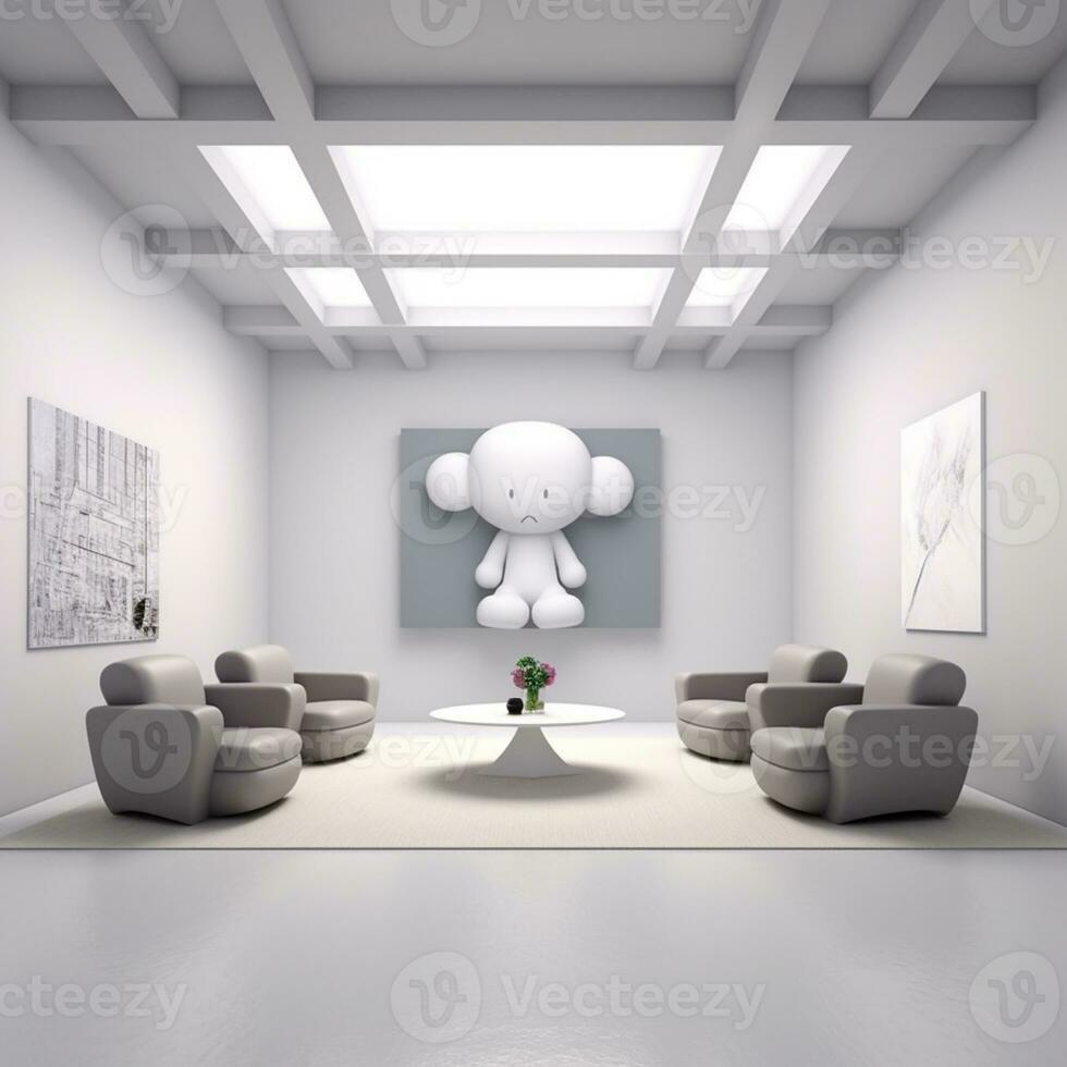 AI Generative futurism Room With a Copy space photo