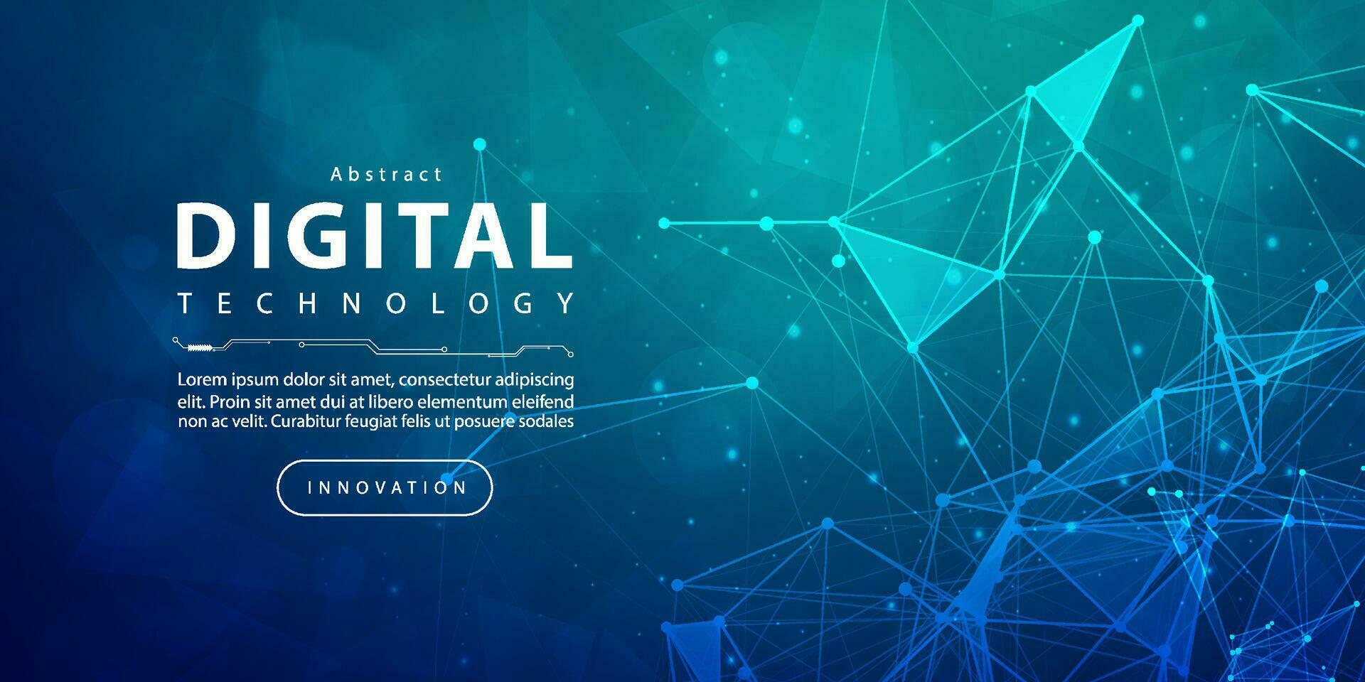 Digital technology internet network speed connection blue green background, cyber nano information, abstract communication, innovation future tech data, Ai big data lines dots, illustration vector 3d