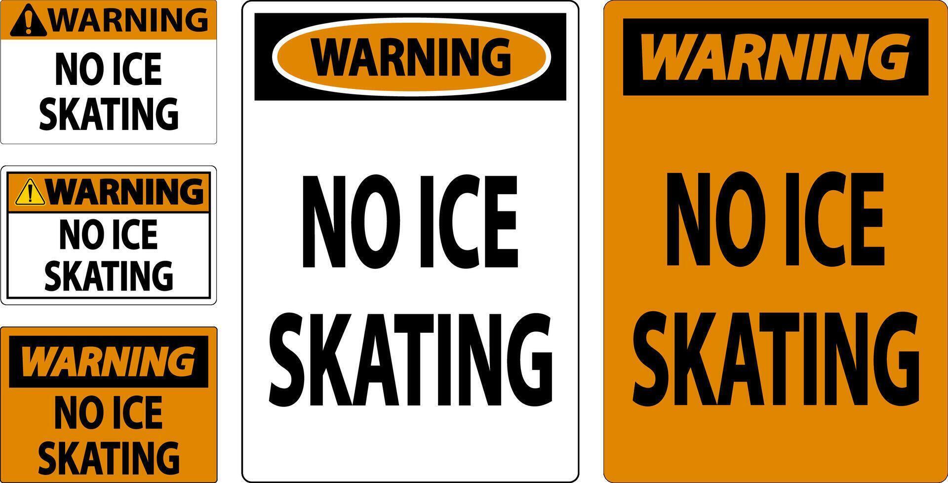 Warning Sign No Ice Skating vector