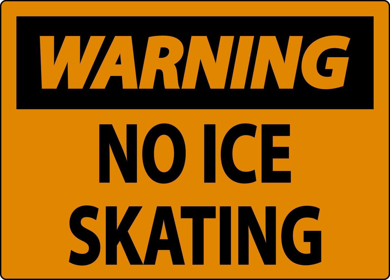 Warning Sign No Ice Skating vector