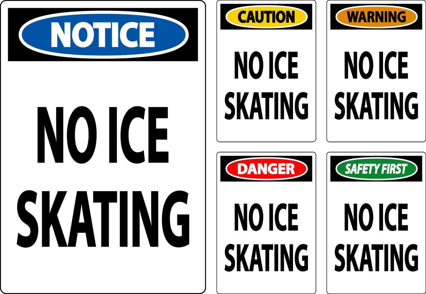 Danger Sign No Ice Skating vector