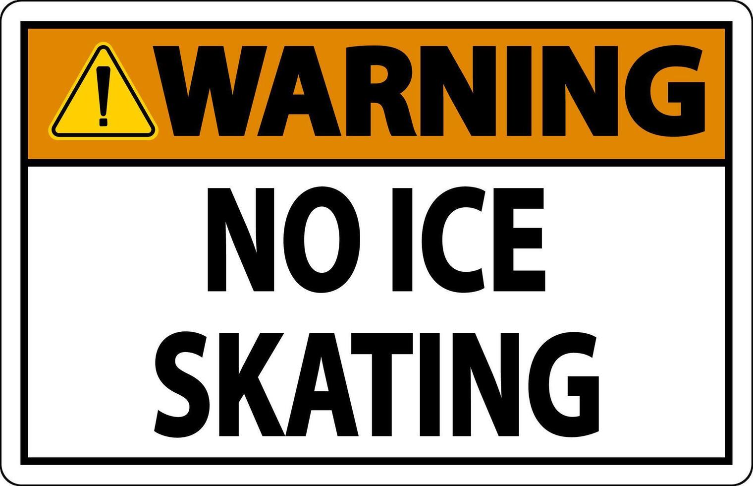Warning Sign No Ice Skating vector