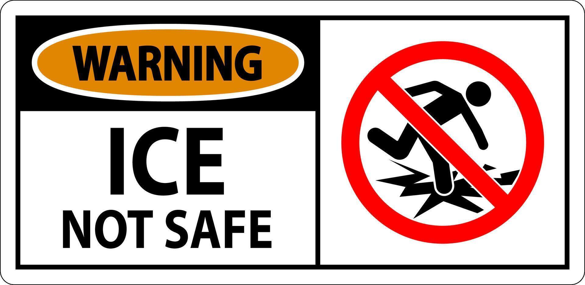 Warning Sign Ice Not Safe vector