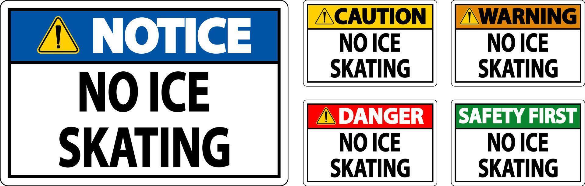 Danger Sign No Ice Skating vector