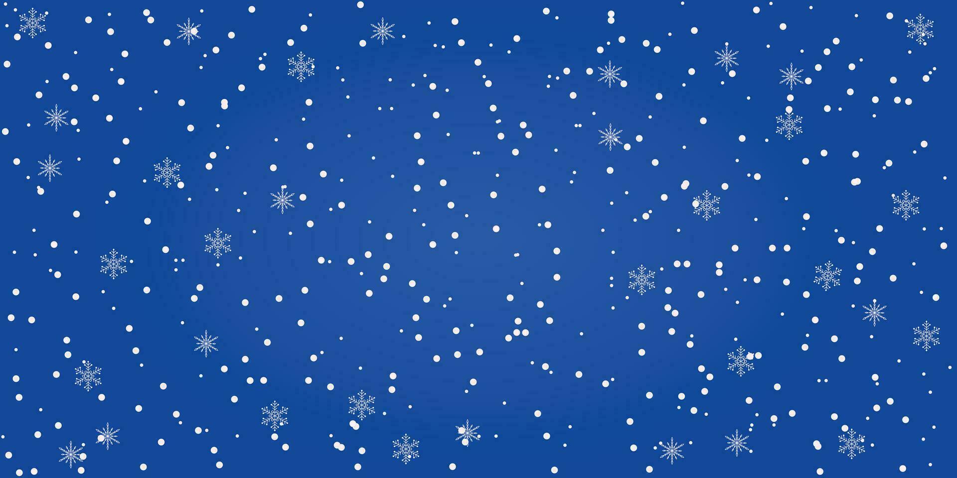Snow-white background. Christmas and New Year snowy beautiful winter design. White falling snowflakes on blue. vector