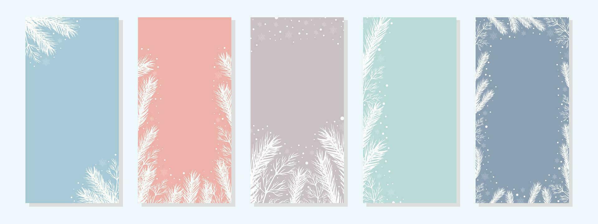 Christmas poster. Vector illustration of a Christmas background with Christmas tree branches and snow. Christmas phone template.