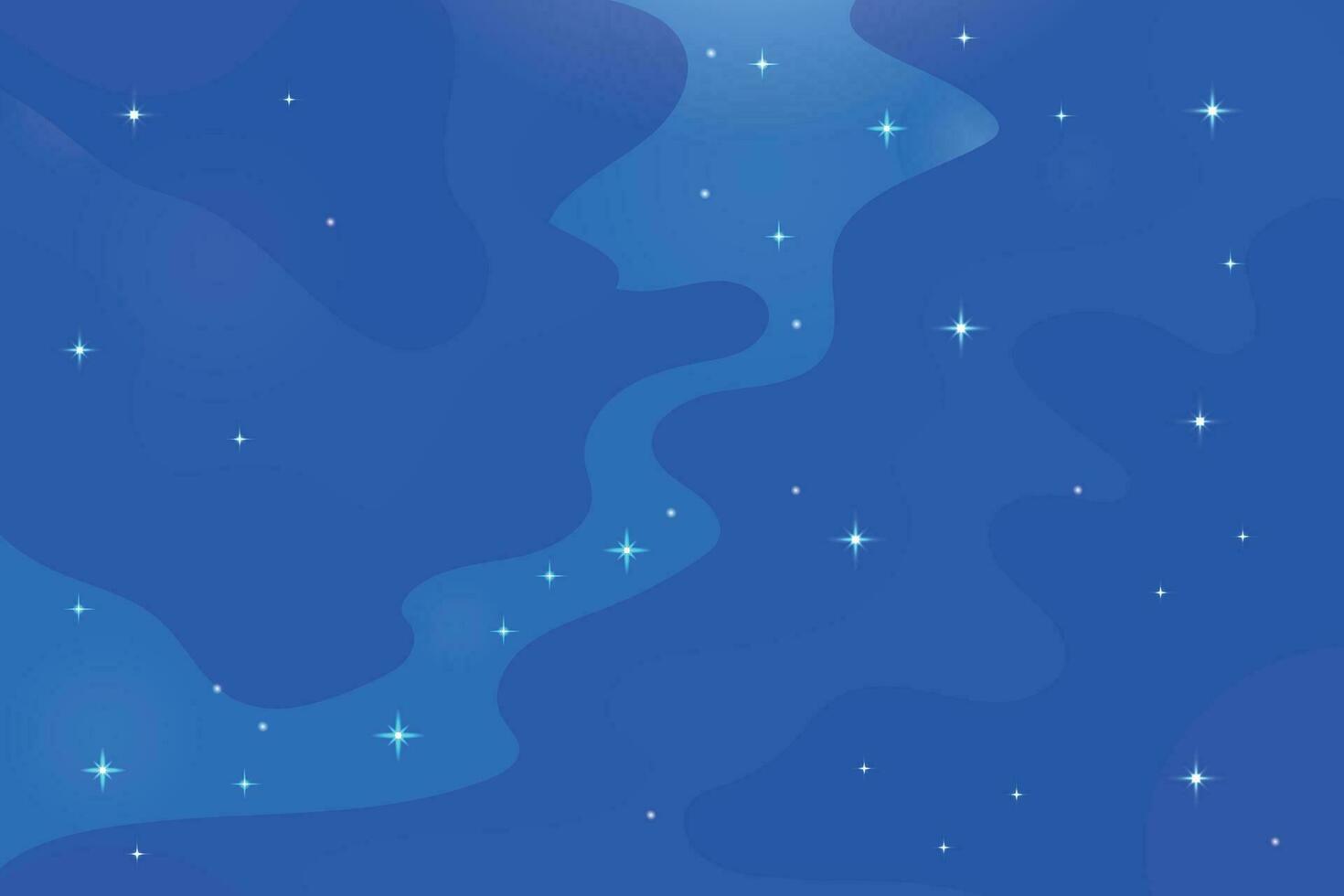 Vector winter background. Cute flat template with stars in the winter sky.