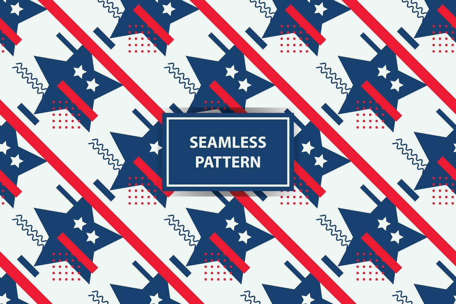 american style seamless pattern. Seamless USA flag print for wrapping paper, sport textile, clothes. Red, blue and white grunge ornament. vector