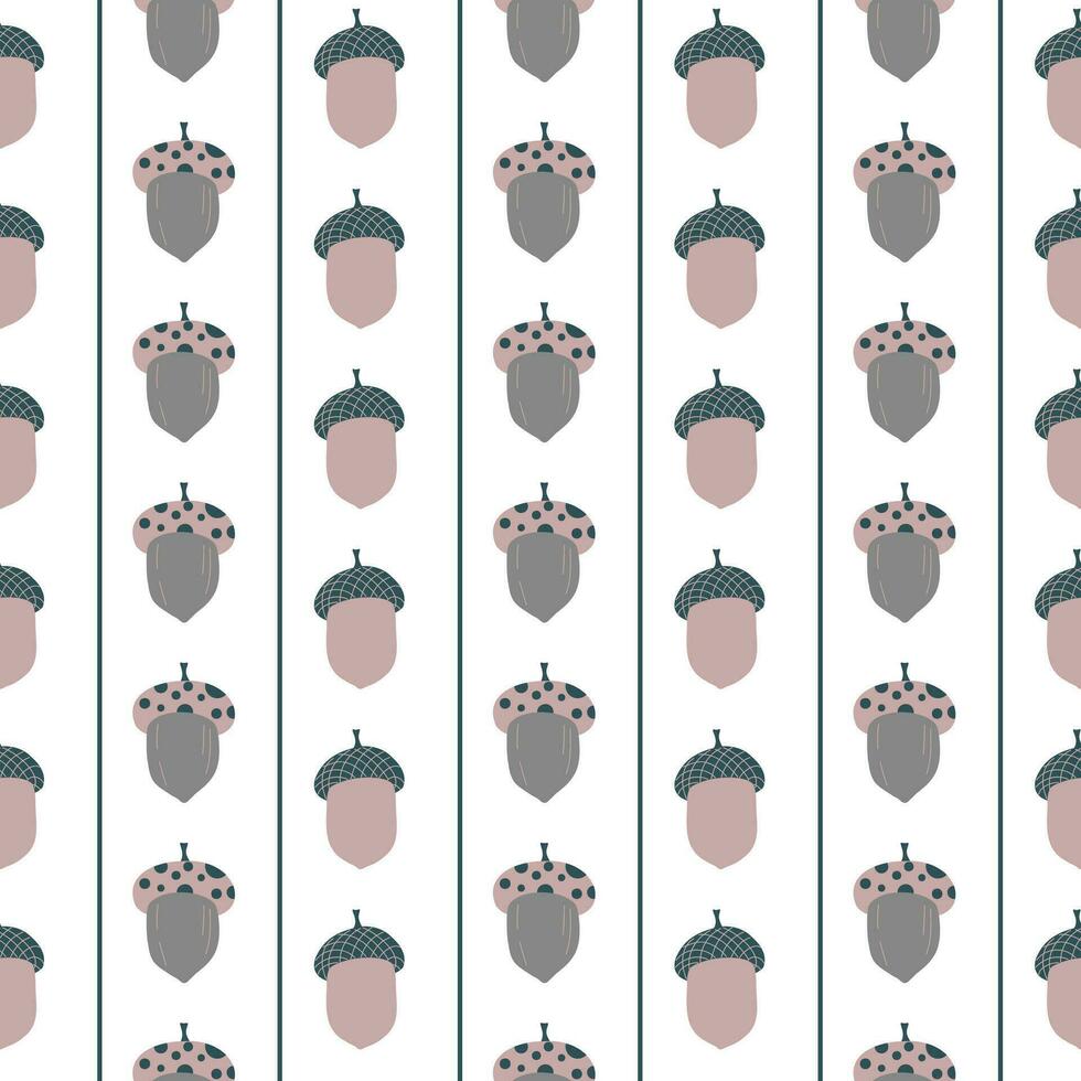 Seamless pattern with acorns. Stylized acorns. Pastel print for clothes, wallpaper, wrapping paper. Vector illustration