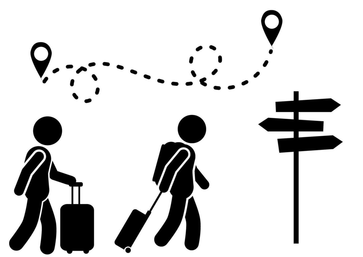 vector illustration of people on holiday, traveling