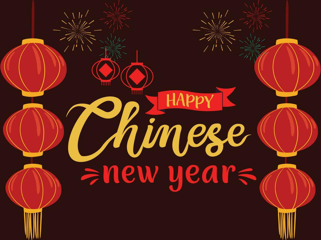 tarjeta de año nuevo chino vector