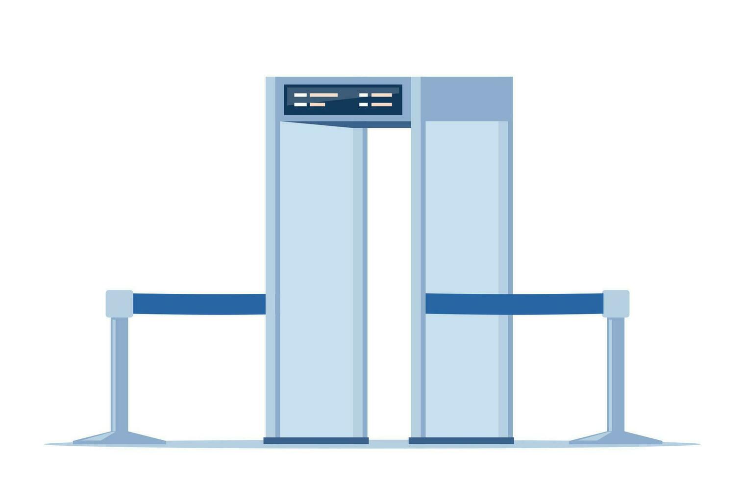 aeropuerto seguridad metal detector. lleno cuerpo escáner. seguridad cheque puerta. vector ilustración.