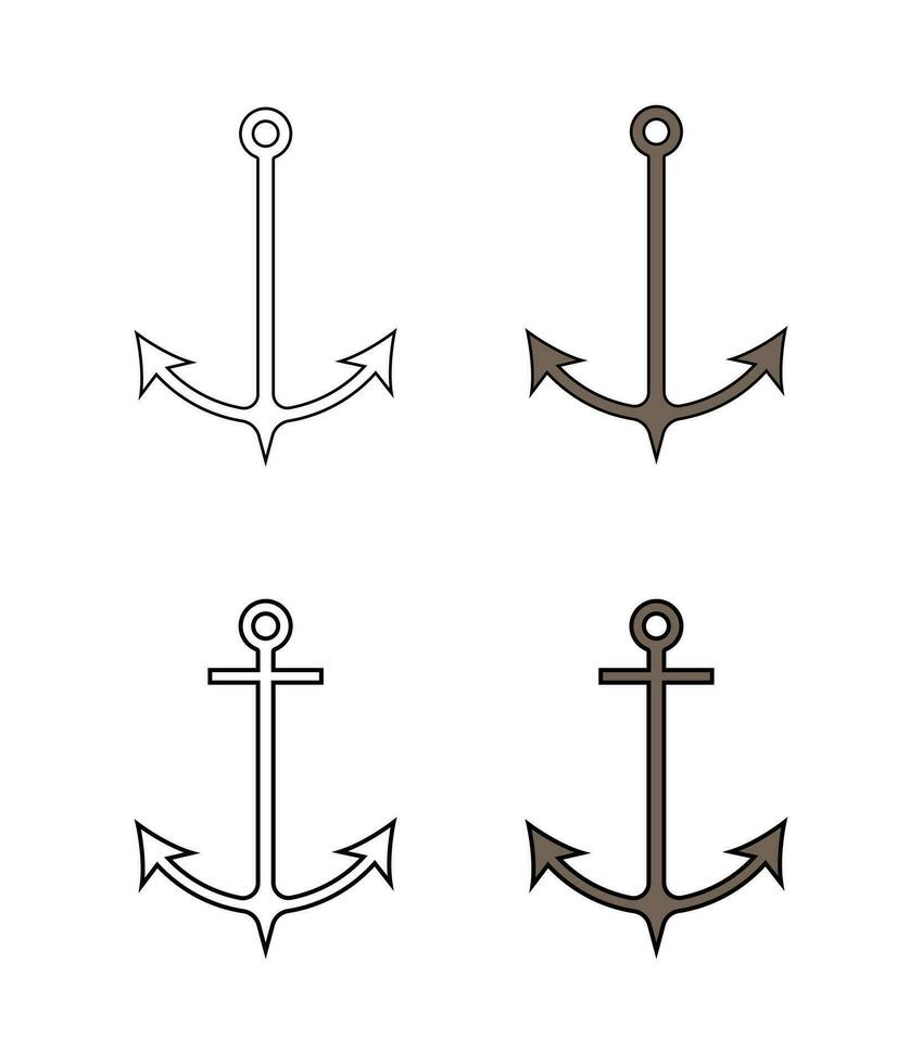 Ship anchor or boat anchor flat icon for apps and websites vector