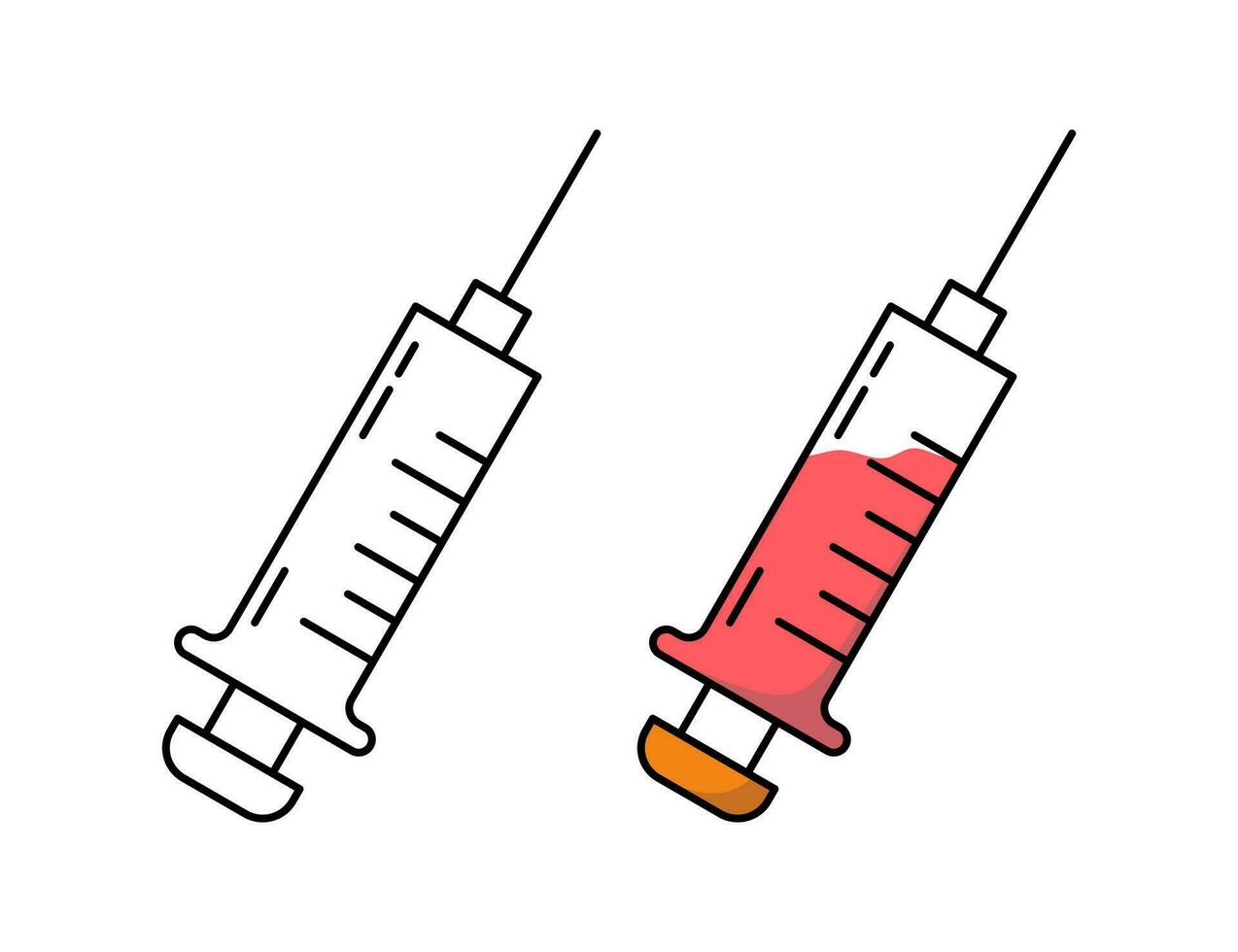 Syringe icon vector illustration. Doctors often use syringes to prevent and treat malignant diseases.