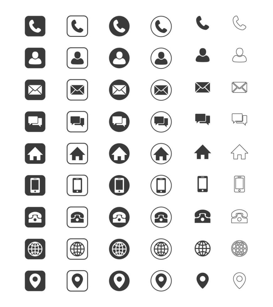 contact and web icon set. Website set icon vector. for computer and mobile vector