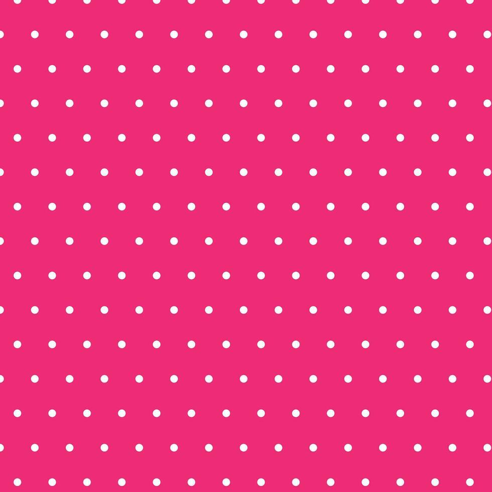 modern simple vector abstract seamlees white color polka dot pattern on dark hot pink color background