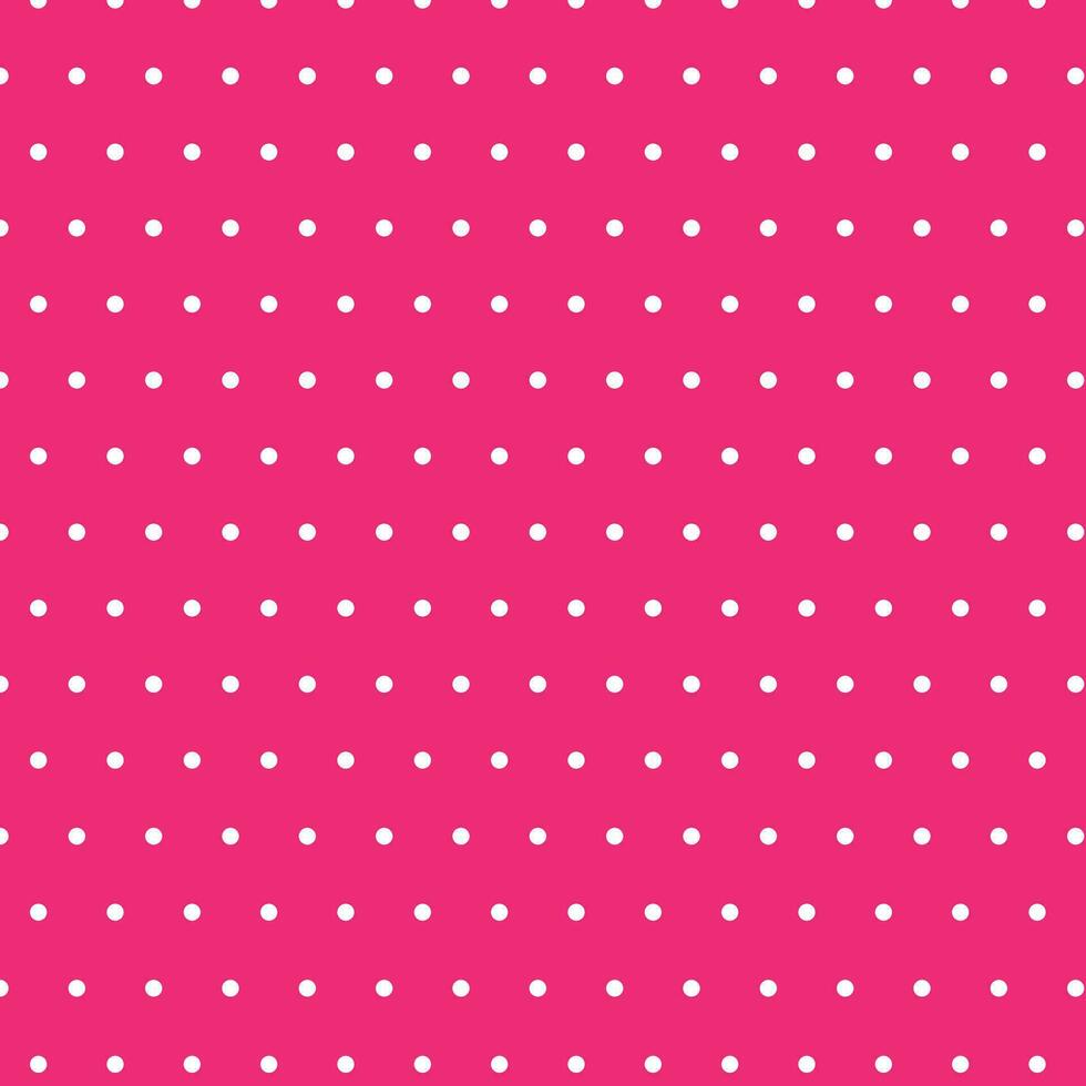 modern simple vector abstract seamlees white color polka dot pattern on dark hot pink color background