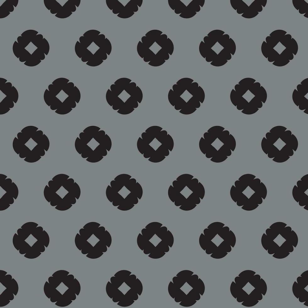 simple modern abstract vector wavy black color flower round pattern on silver grey ash color background, perfect for background, wallpaper