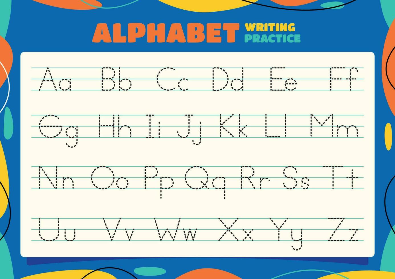 Alphabet Tracing Worksheet For Children vector