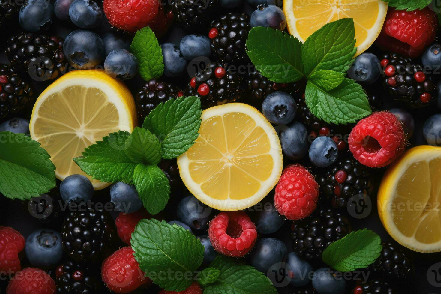parte superior ver de frutas en blanco fondo, generativo ai. foto