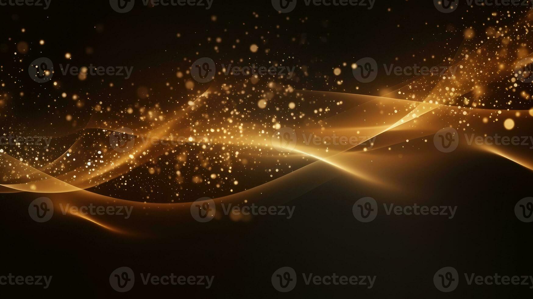 Abstract Background of line gold glitter lights bokeh, Generative AI. photo