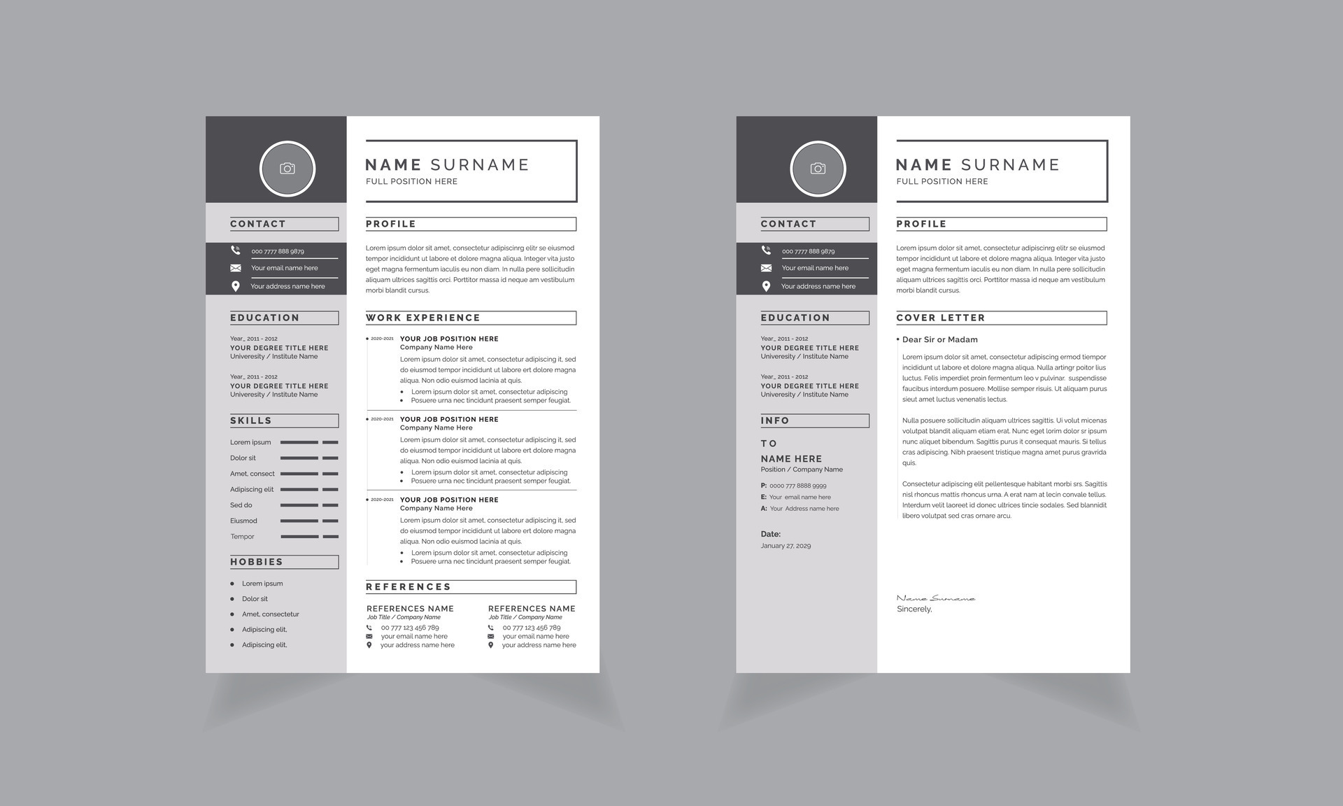 Resume Layout Set with Black Elements 33836424 Vector Art at Vecteezy