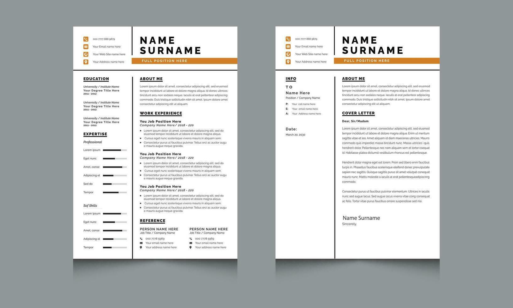 Resume Template and Style Resume Design vector