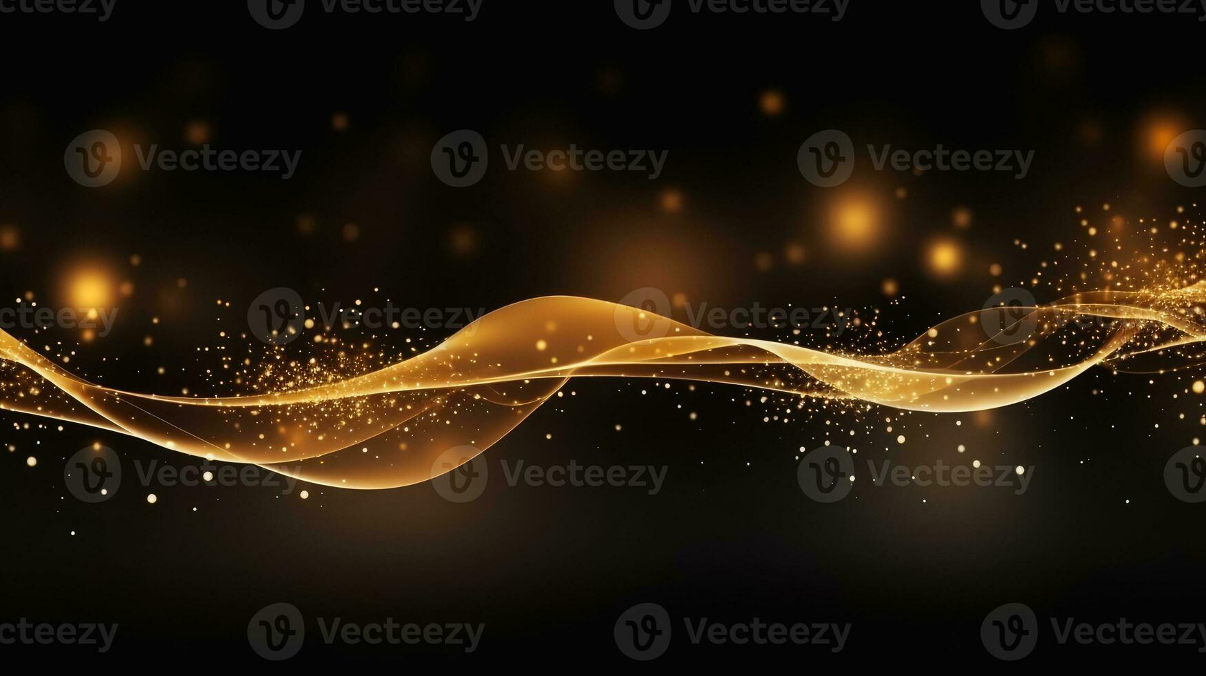 Abstract Background of line gold glitter lights bokeh, Generative AI. photo