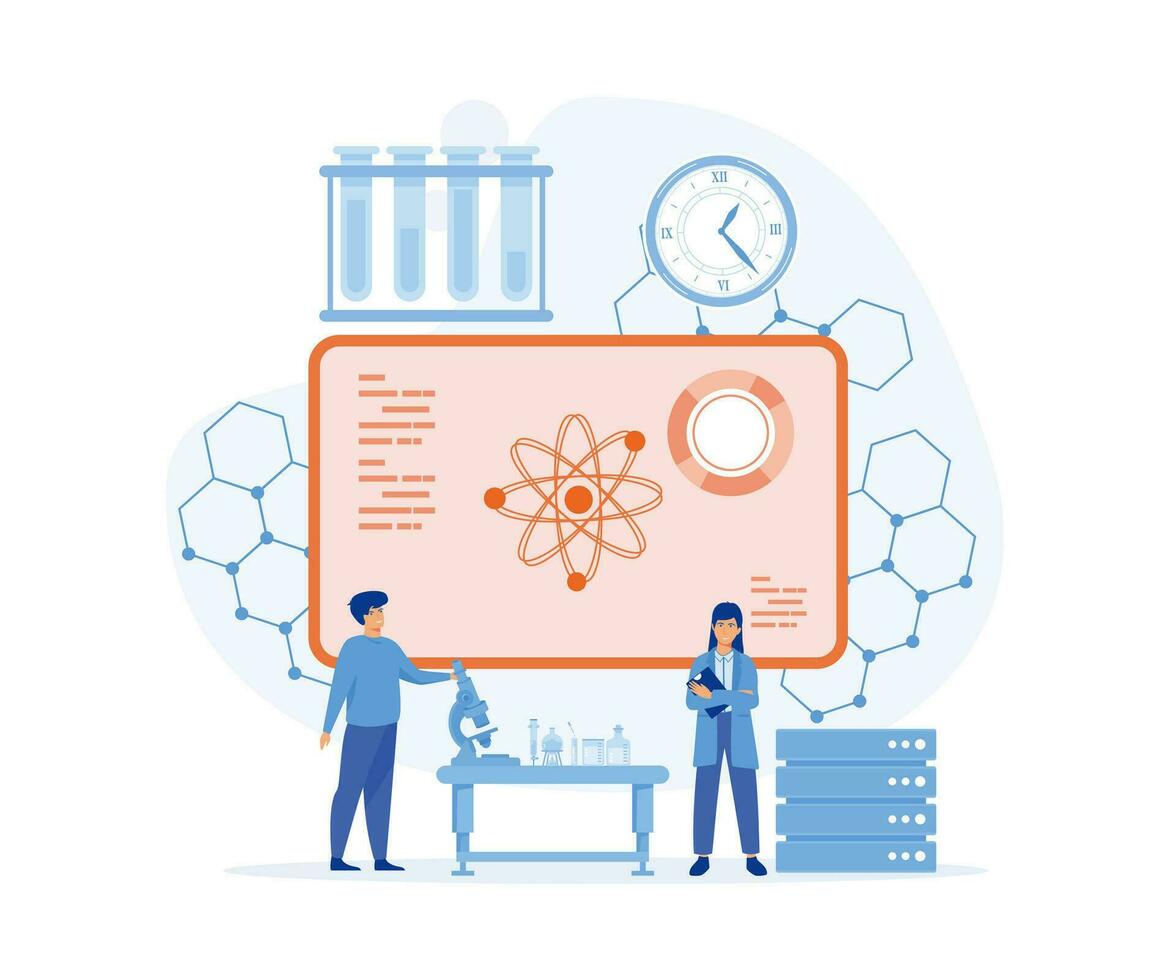 Data Scientist concept  with character.  Can use for web banner, infographics, hero images. flat vector modern illustration