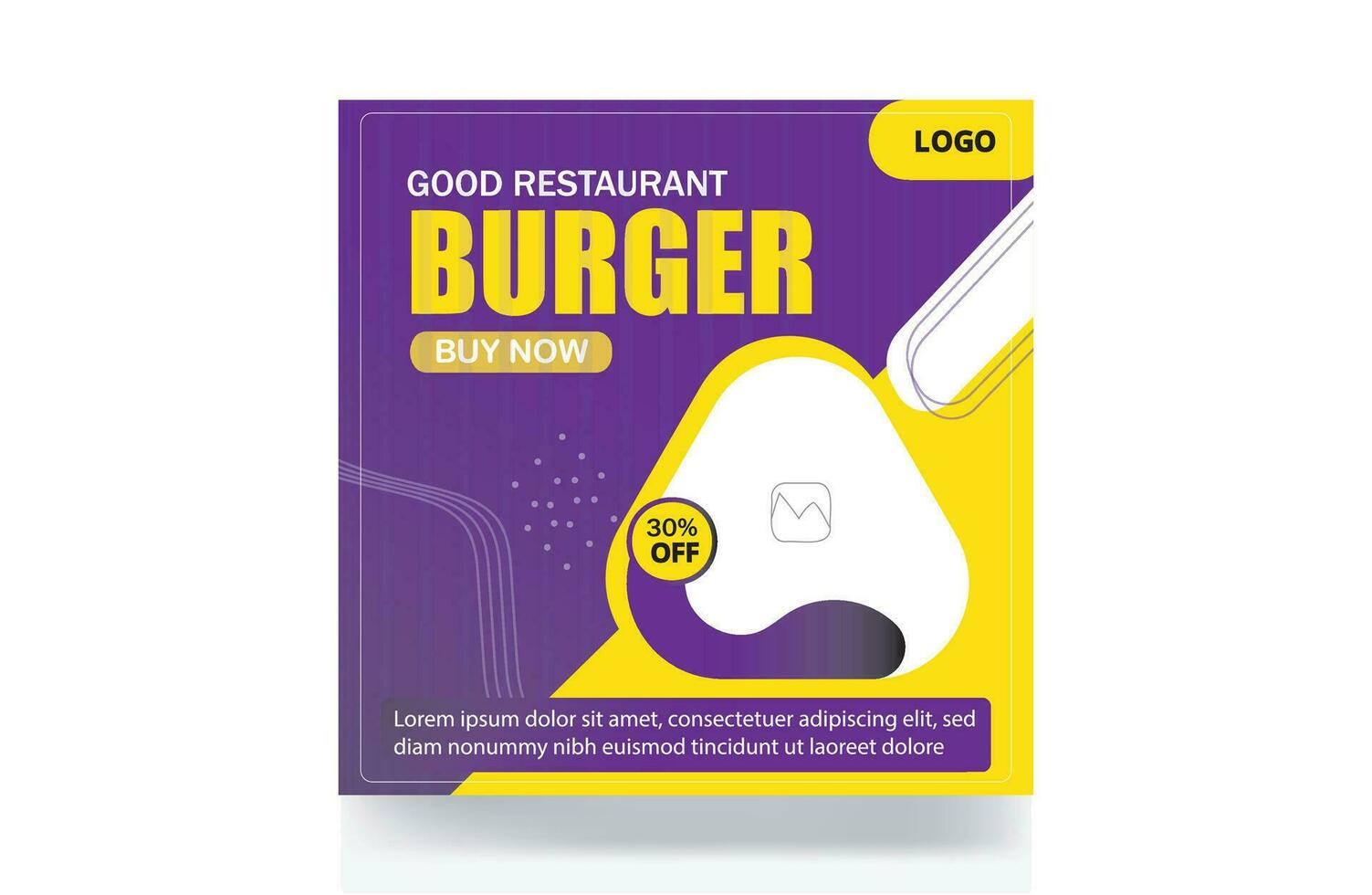Burger Restaurant food menu banner social media post design template vector
