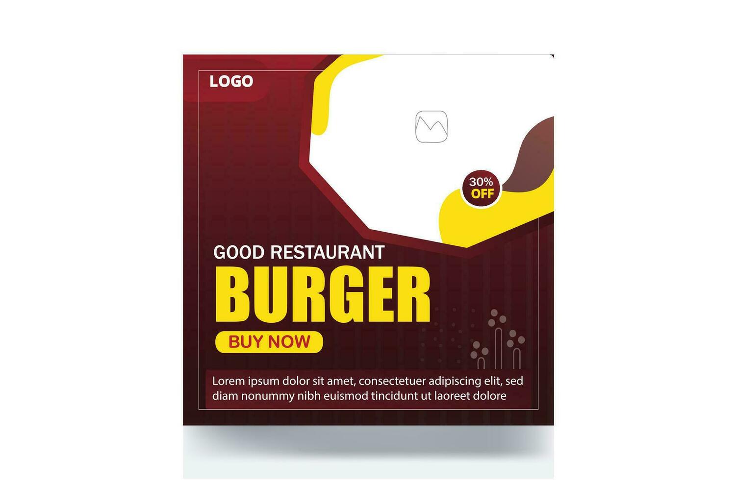 Burger Restaurant food menu banner social media post design template vector