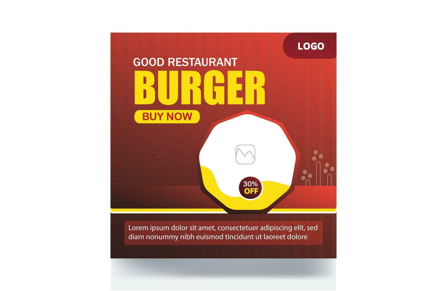 Burger Restaurant food menu banner social media post design template vector