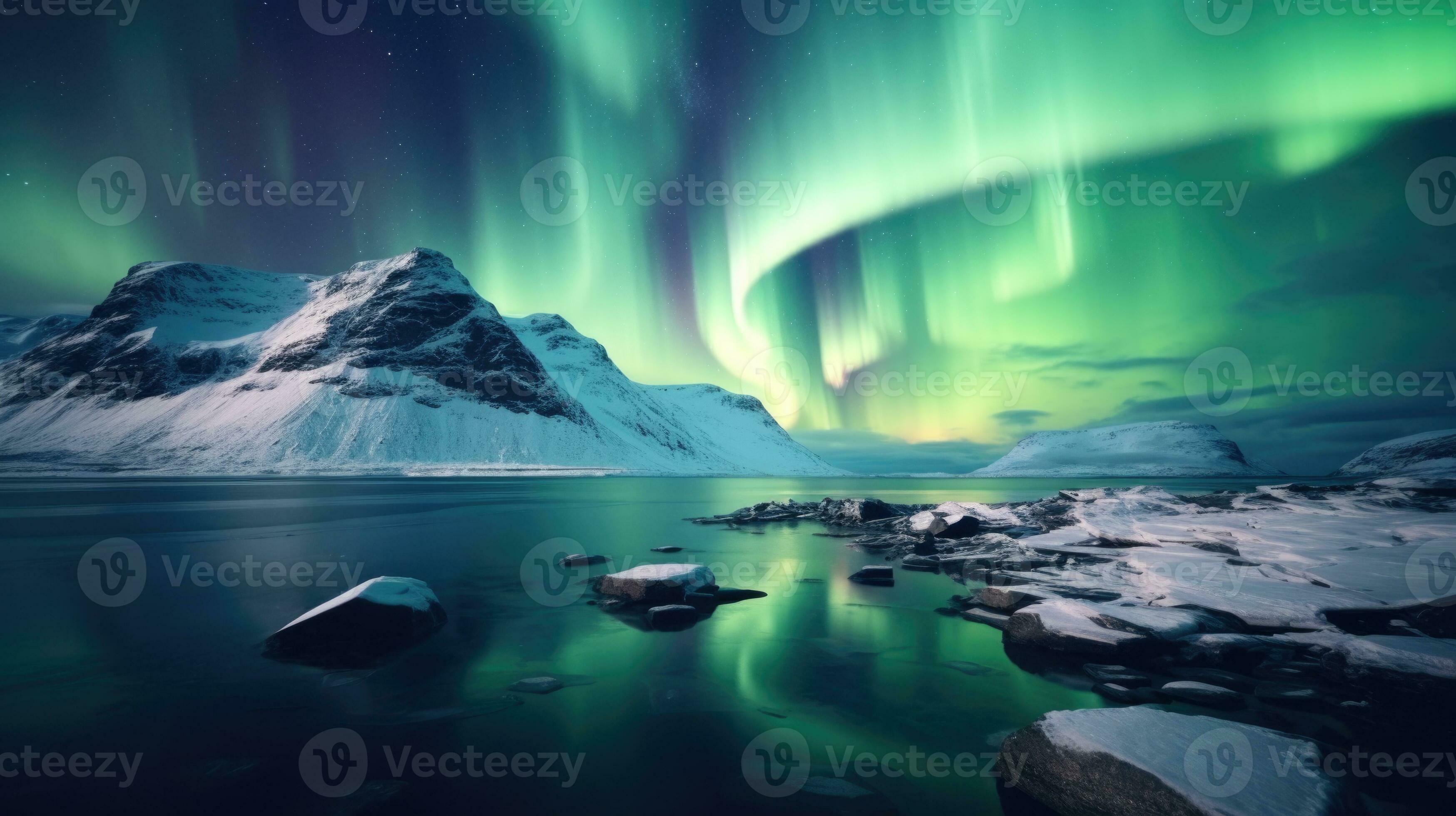 Aurora borealis and aurora australis simultaneously lighting up the