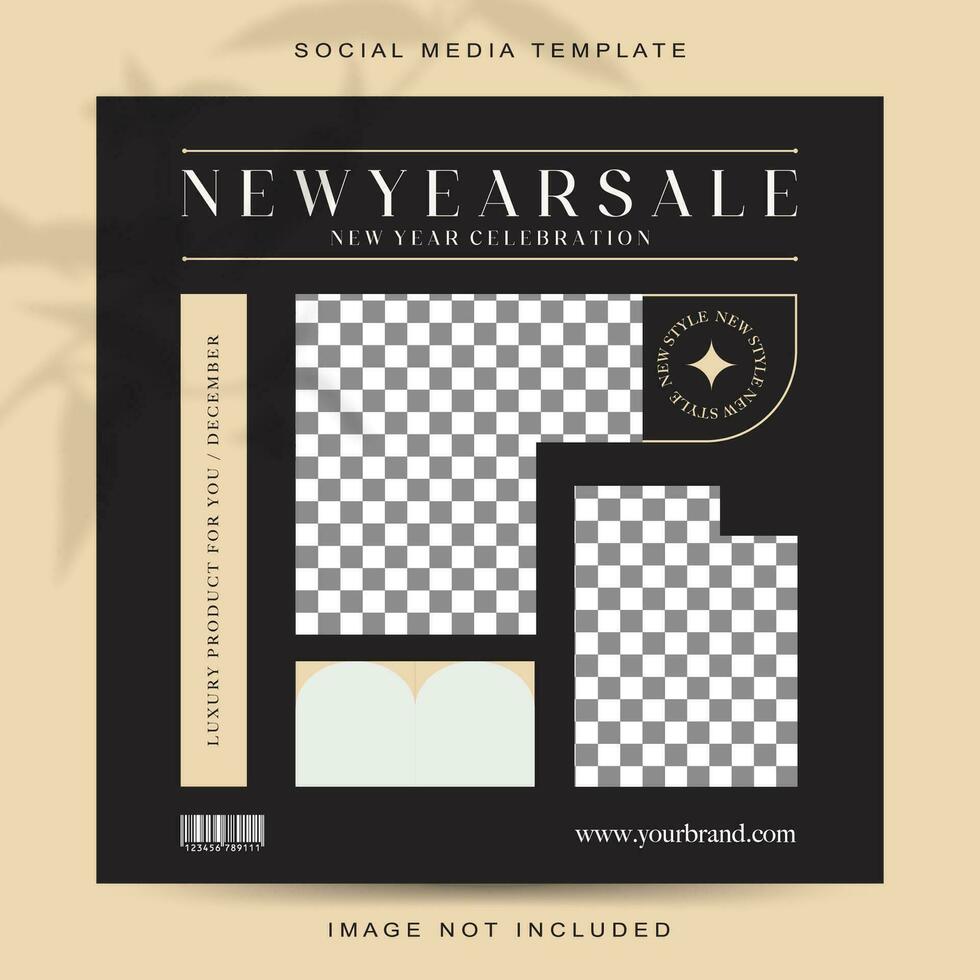 New year concept social media post template vector