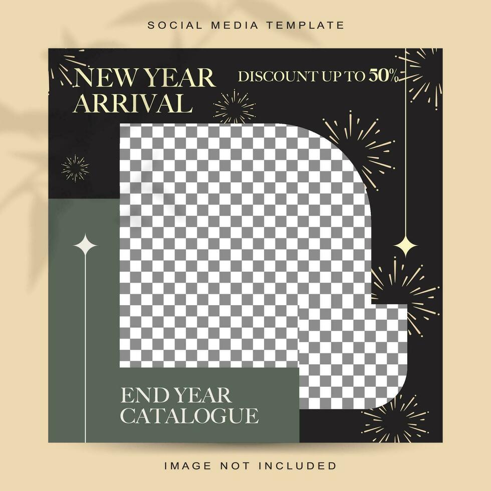 New year concept social media post template vector