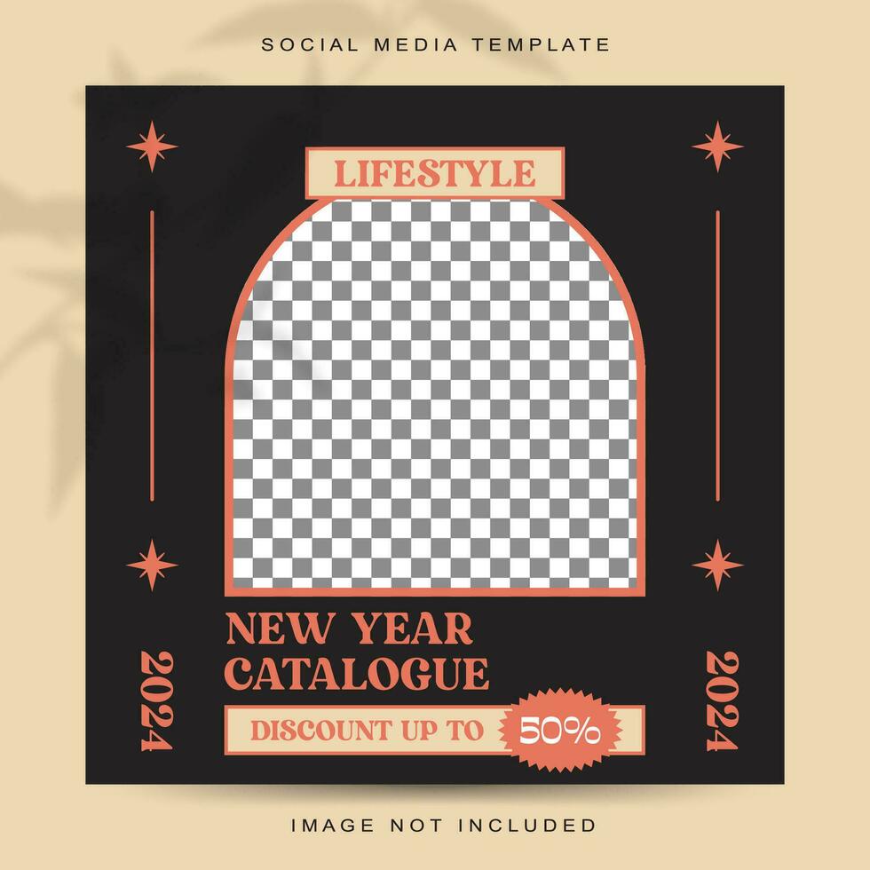 New year concept social media post template vector