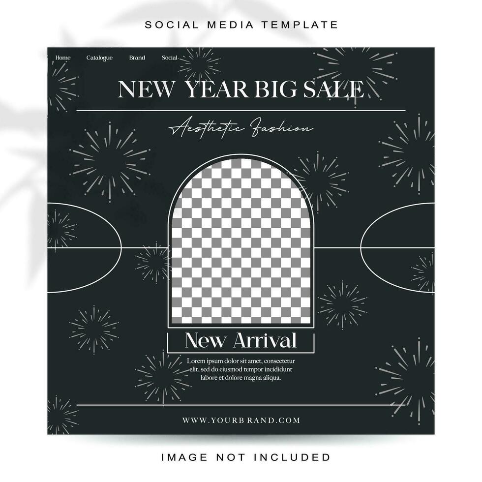 New year concept social media post template vector