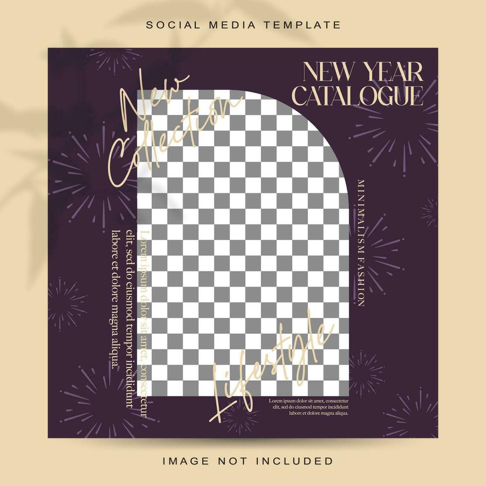 New year concept social media post template vector