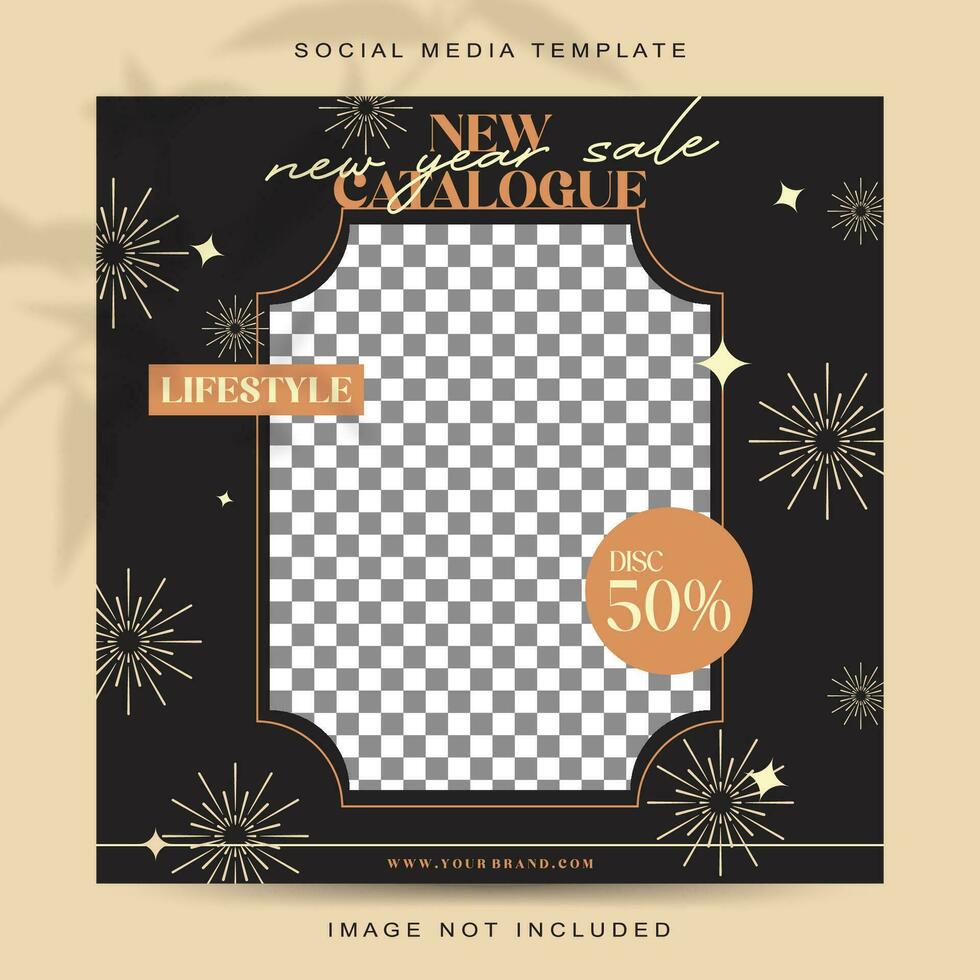 New year concept social media post template vector