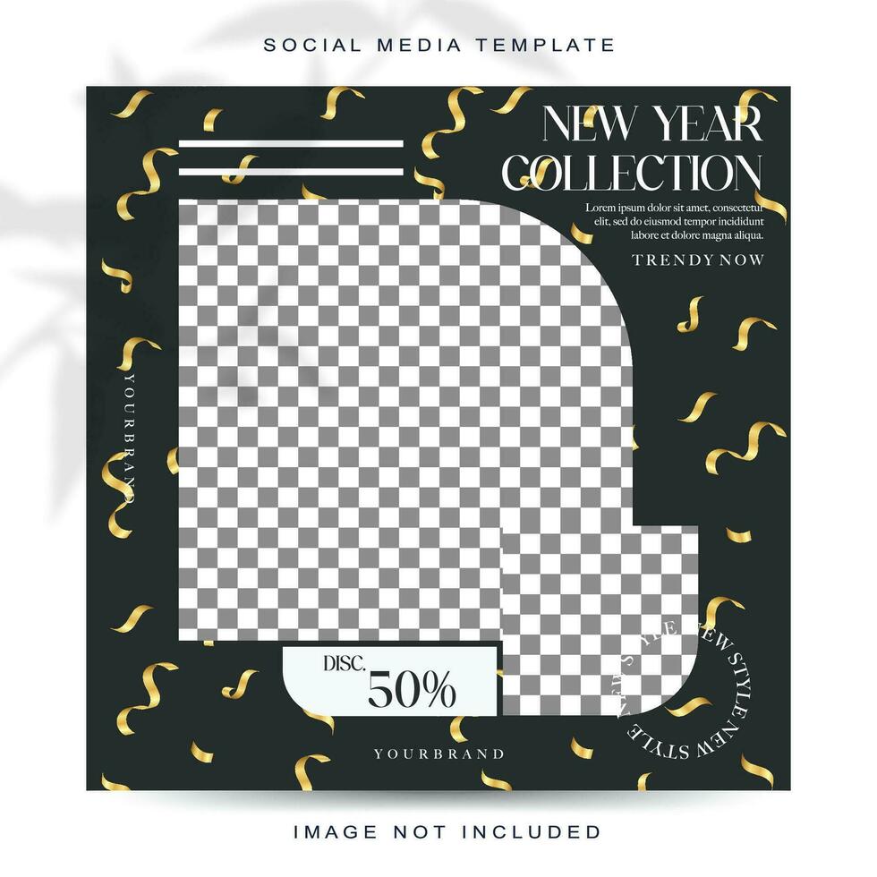 New year concept social media post template vector