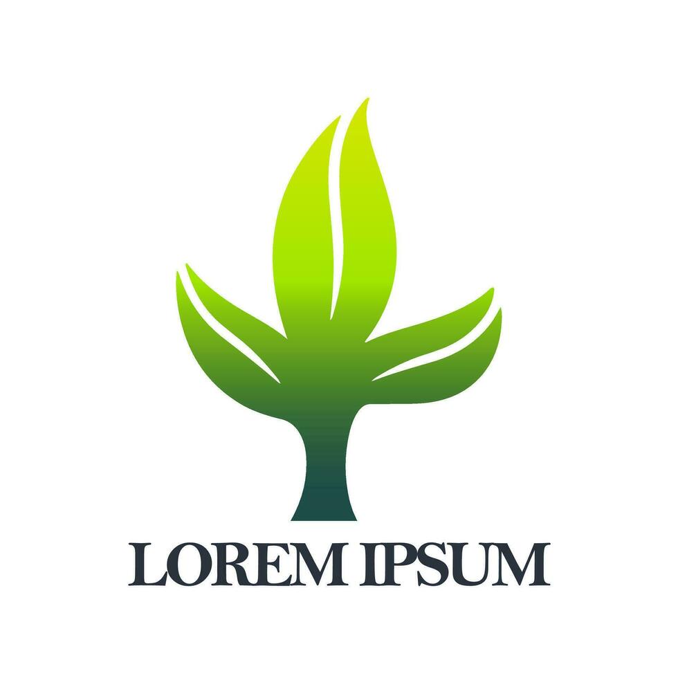 Plant logo vector. Green tree logo vector. vector