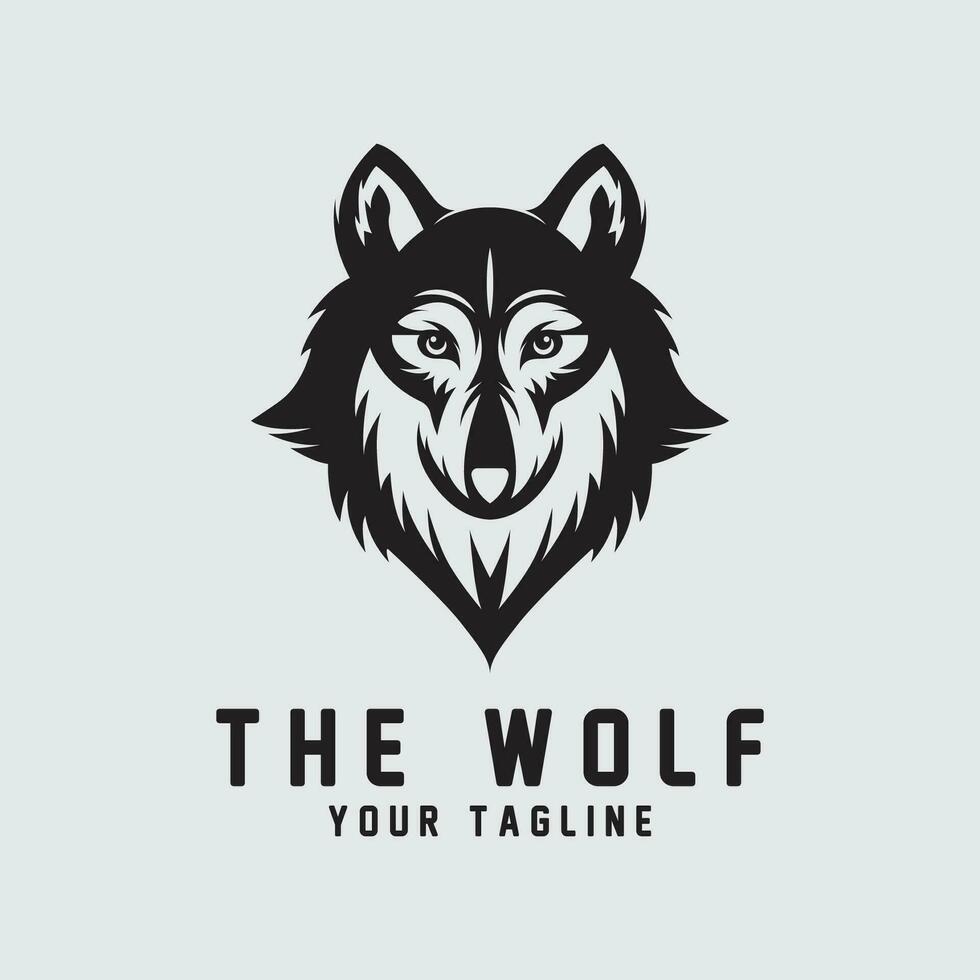 lobo o cabeza lobo logo vector icono ilustracion diseño