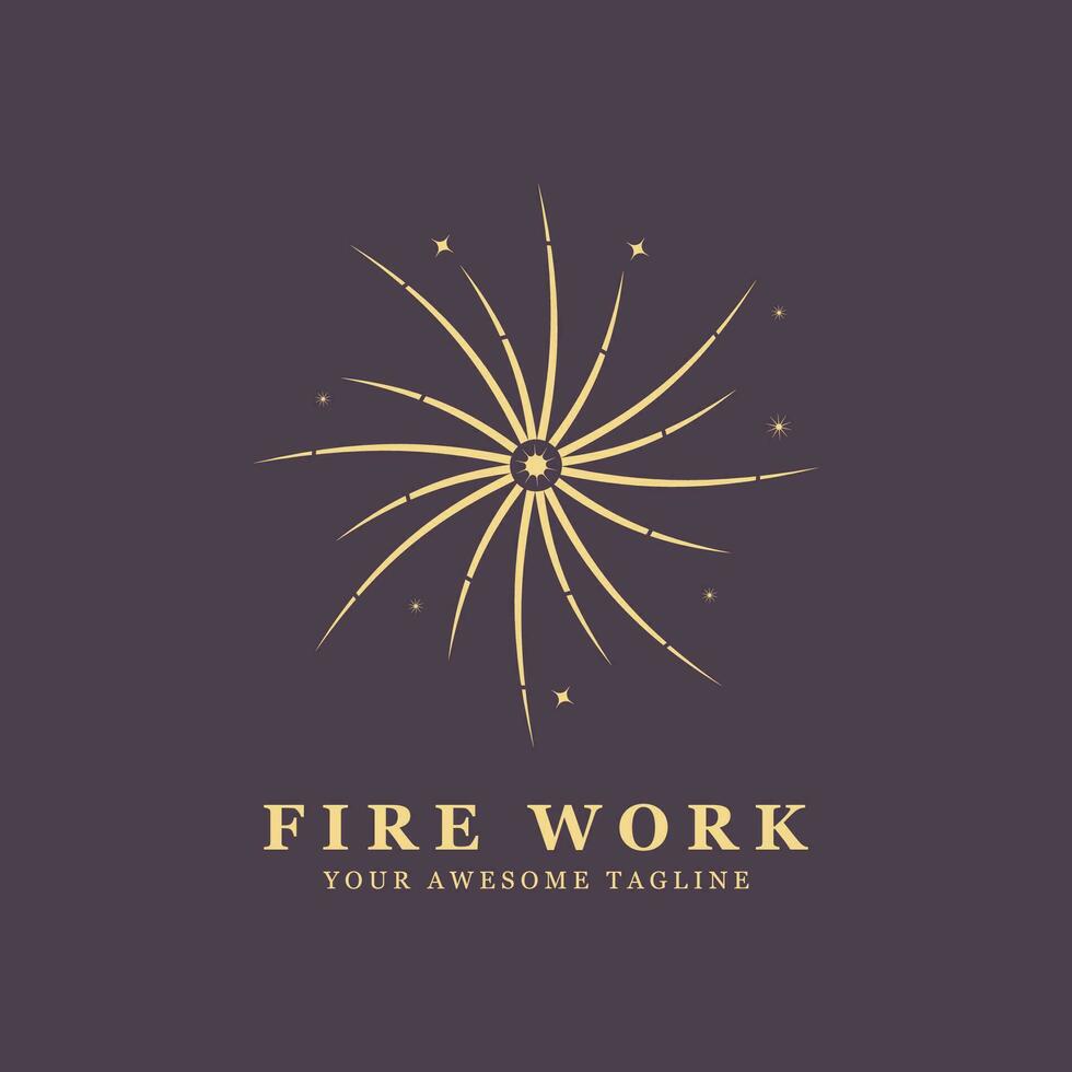 firework logo vector icon illustration design