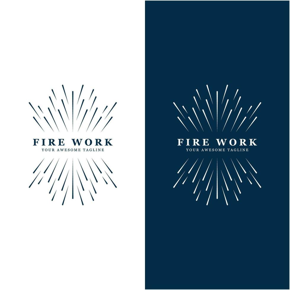 Fuegos artificiales logo vector icono ilustración diseño
