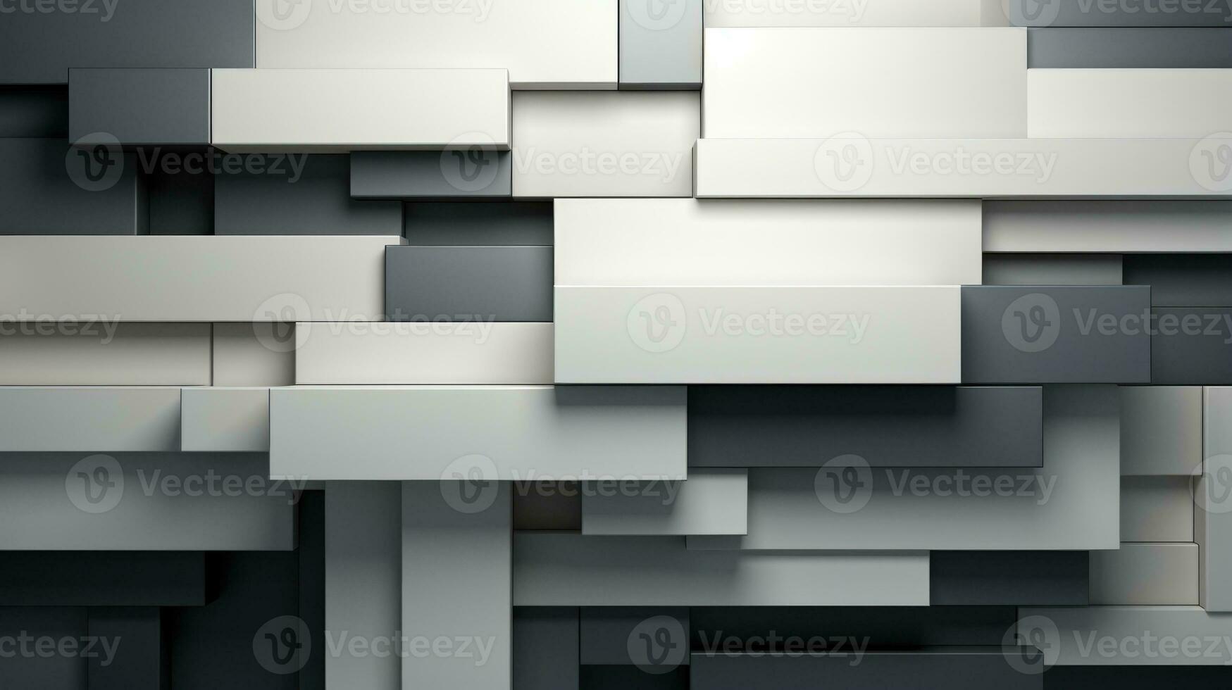 3D abstract background wall with overlapping gray panels lit giving a modern and futuristic mood. AI generative photo