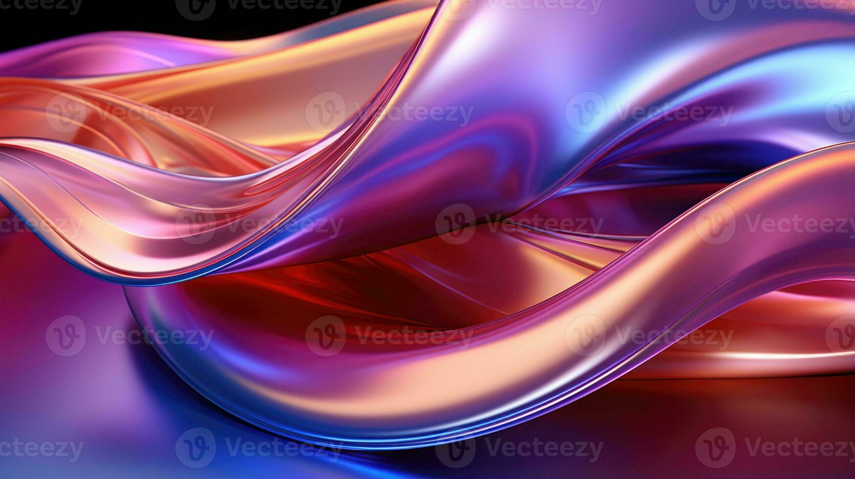 Glossy wave pattern in red pink blue and purple colors on background art wallpaper. AI generative photo