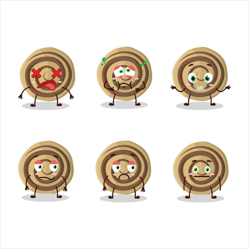 Cookies spiral cartoon character with nope expression vector