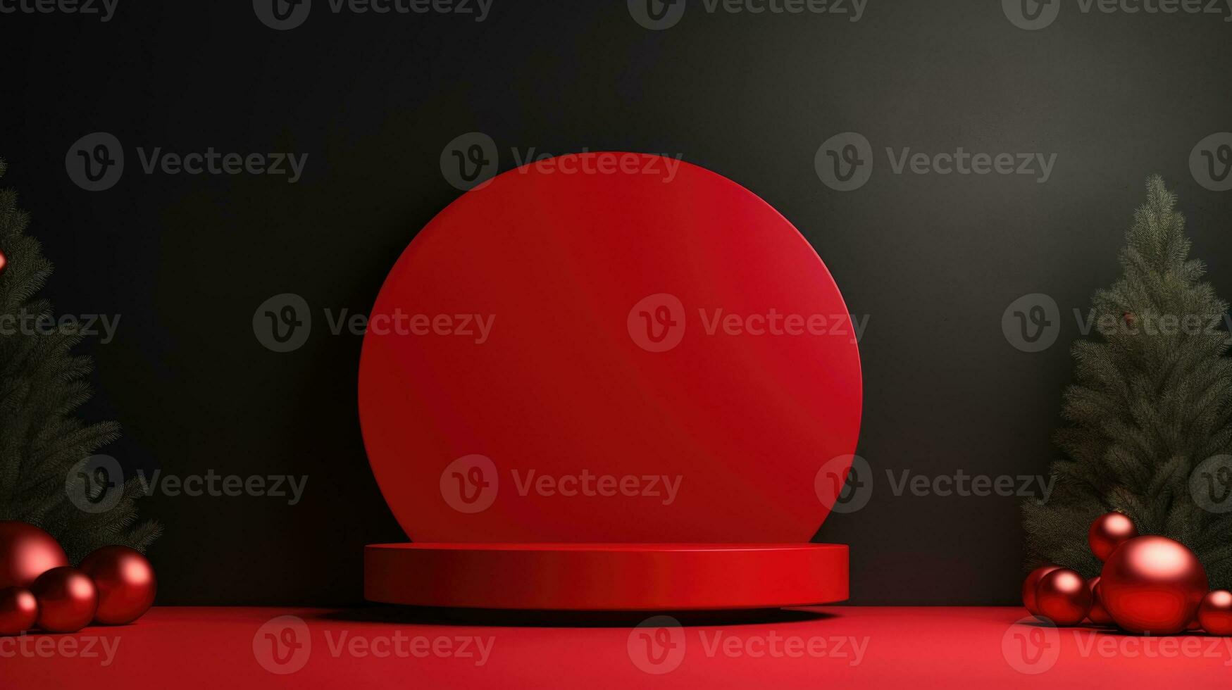 Xmas Empty podium for product display Background for presentation pedestal branding mockup. AI generative photo