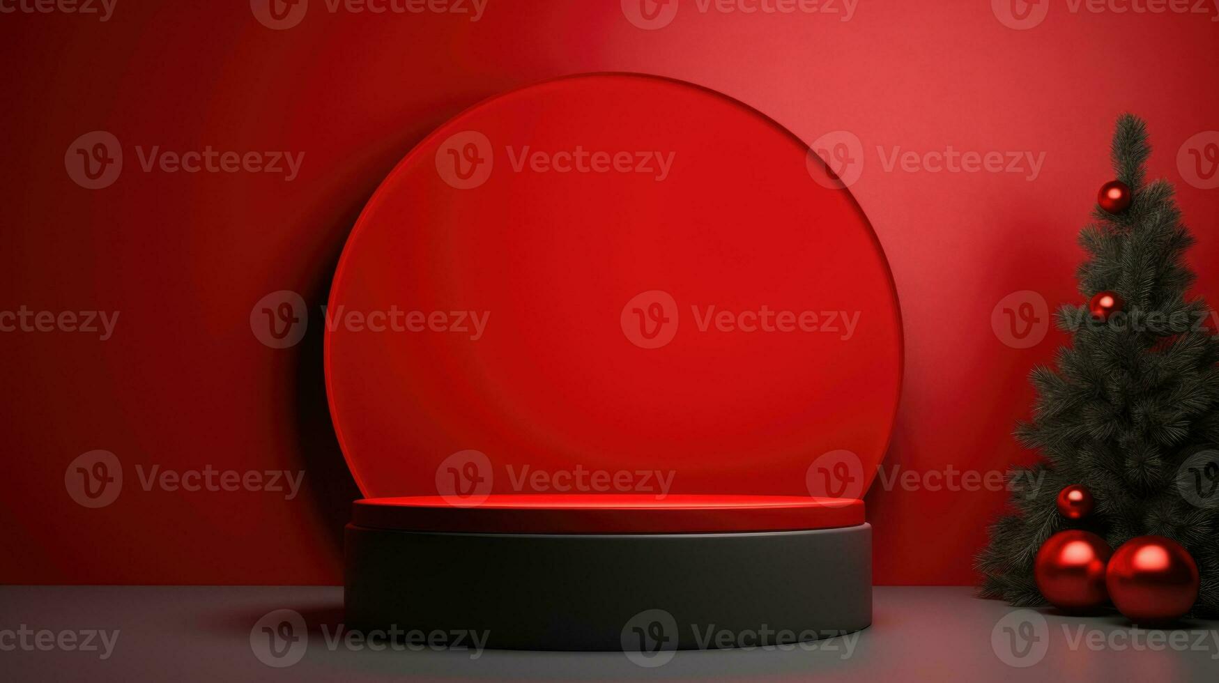 Xmas Empty podium for product display Background for presentation pedestal branding mockup. AI generative photo